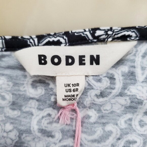 Boden Sweetheart Jersey Dark Floral Babydoll Mini Women's Dress Size 6 - Picture 12 of 13